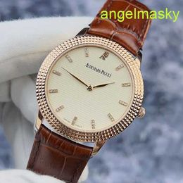 Unisex AP Wrist Watch Classic Series 15163OR Scale 18K Rose Gold Manual Mechanical Business Male Watch 38mm