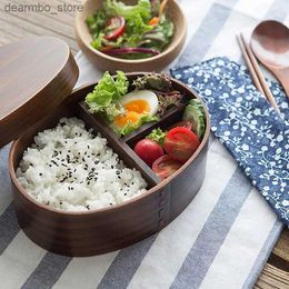 Bento Boxes Bento Box Double Layer Lunch Box Wooden Style Students Adults Japanese Tableware Sushi Rice Bowl Portable Picnic Food Container L49