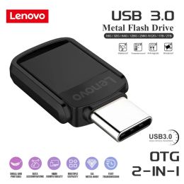 Cards Lenovo 2TB 2IN1 USB Flash Drives USB 3.0 Metal High Speed Pendrive Real Capacity Memory Portable Waterproof U Stick For PC TV