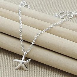 Pendants CHUANGCHENG 925 Sterling Silver Starfish Pendant Necklace Chain For Women Wedding Engagement Jewellery