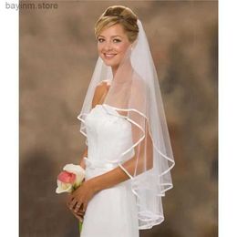 Wedding Hair Jewellery Short Simple Wedding Veil Tulle Two Layer With Comb White Ivory Bridal Veil for Bride for Marriage Wedding Accessories