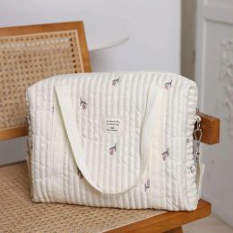 Bags Portable Stroller Nappy Bag Embroidery Quilted Baby Diaper Changing Bag Storage Organiser Mommy Bags Babies Accessories