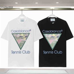 Casablanca Summer New Casa Print Star Versatile Short Sleeved T-shirt for Men and Women