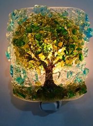 Lights Recycled Glass Oak Tree of Life Night Light Nightlight