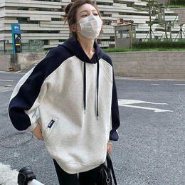 Women's Hoodies Harajuku 90s Pullover Sweatshirt Korean Fashion Kpop Oversize Women Grey Sweatshirts Hip Hop Streetwear Retro Hoodeds