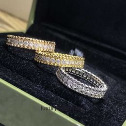 High End jewelry rings for vancleff womens hot diamond couple ring with gold plating fashionable and finger light luxury and design sense Original 1:1 With Real Logo