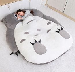 Dorimytrader Anime Totoro Sleeping Bag Soft Plush Large Cartoon Totoro Sofa Bed Tatami Beanbag for Children Gift Room Decoration D5679071