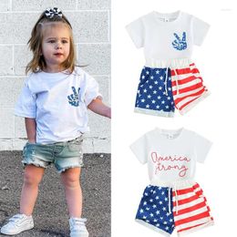 Clothing Sets FOCUSNORM 0-3Y Infant Baby Girls Boys 4th Of July Clothes Outfit Short Sleeve Star Striped Print T-Shirt And Shorts