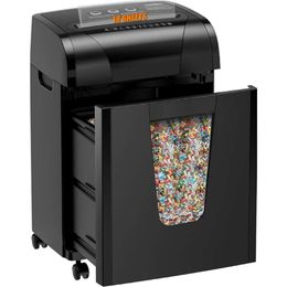 High Security Paper Shredder with 18 Horizontal Cut Blades - P-4 Level Shredding for Home and Office Use - Shreds Credit Cards and CDs - Large Removable Trash Can Included