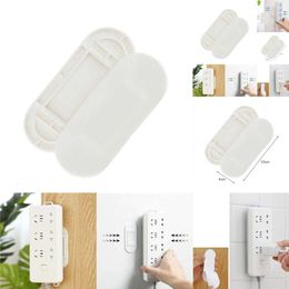 Wall-Mounted Holder Punch-Free Plug Fixer Self-Adhesive Power Strip Socket Fixer Plug Holder Storage Hook For Kitchen Office