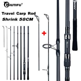 BIUTIFU 2Tips Carp Fishing Rod 35lb 7Sections 423630m 30t Carbon Fibre Travel Throwing 60150m Shore Casting Spinning Pole 240408