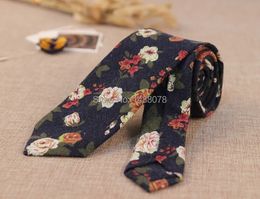 Florals Tie 100 Cotton Gravata Slim 6cm Ties For Men Fashion Corbatas Hombre Casual Dress Necktie Party Dresses 240412