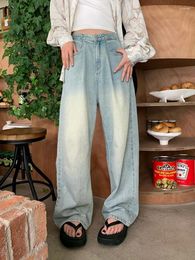 Women's Jeans Deeptown Korean Style Blue Woman Oversized Y2K Vintage Wide Leg Basic Denim Pants Harajuku Retro 90s Casual Baggy Trousers