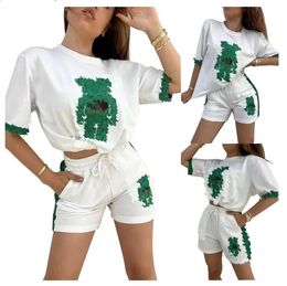 Womens Tracksuits T-shirt Pants Casual Fashion Luxury Brand Suit 2 Piece Set Designer Tracksuit