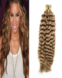 Prebonded Company I Tip Curly Hair Bundles Remy Hair Weave Natural Human Hair Extensions Can Mix Length 1026inch5432906