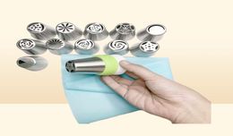 14pcSet Russian Tulip Icing Piping Nozzles Stainless Steel Flower Cream Pastry Tips Nozzles Bag Cupcake Cake Decorating Tools 2011408777