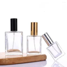 Storage Bottles 30ml 50ml 100ml Square Perfume Bottle Portable Glass Spray Cosmetics Packaging Transparent Fine Empty