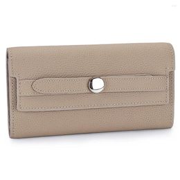 Wallets Genuine Leather Long Wallet For Women Holder With Coin Purse And Zipper Pocket Women's Clutch Organiser Bag