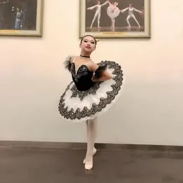 Stage Wear Costumes Performance Dance Competition Dress Black Tutu Ballet For Kids Child Adult Pancake Swan Lake Girl Ballerina