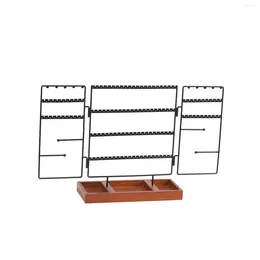 Jewellery Pouches Organiser Stand Tray Multi Tiers With Wooden Base Tree For Pendants Tabletop