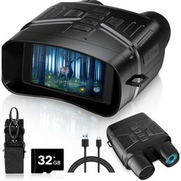 Enhance Your Nighttime Adventures with 4K Night Vision Binoculars for Adults - Capture Stunning Photos and Videos with 3 HD Screens and 32GB TF Card Included