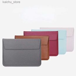 Other Computer Accessories Pu Leather Laptop Sleeve For Macbook Air 13 Case Pro Retina 11 15 Notebook Stand Cover For Huawei Shell Laptop Bag Unisex Y240418