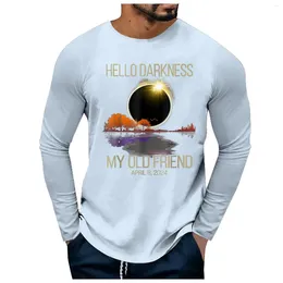 Men's T Shirts Workout For Men Shirt Long Sleeve Round Neck Funny Print Pullover Sweatshirt Cotton Spandex Tops