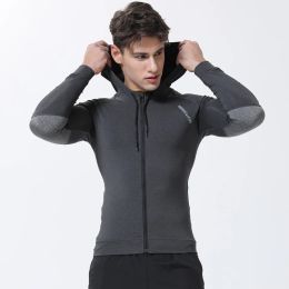 Jackets Sports Jackets Men Running Coat Fitness Long Sleeve Hooded Tight Hoodies Zipper Slim Hiking Sweatshirts Male Gym Training