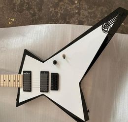 Rare GT Glenn Tipton Judas Priest White Cream Explorer Electirc Guitar Copy Active EMG Picups 9 Battery Box Black Hardware8782576