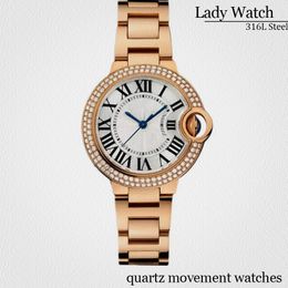 diamond watch designer watches Watches high quality women Balloom Stainless Steel movement Watches 33 36 42mm Sizes campaigns Silver strap fashions Women's Watches