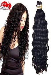 Deep Wave Brazilian Human Hair for Braiding Bulk Hair No Attachment Natura Black Colorl 3pcs 150gram7082259