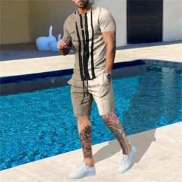 Men's Tracksuits Summer Men Casual T-shirt Sets For Male Sport Streetwear Short Sleeve Pants Suit Fashion 3D Print Oversize Tracksuit