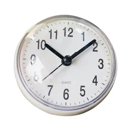 Wall Clocks Quartz Mini Sucker Anti Fog Toilet Battery Powered Cute White Plastic Waterproof Clock Easy Instal Kitchen Bathroom Shower