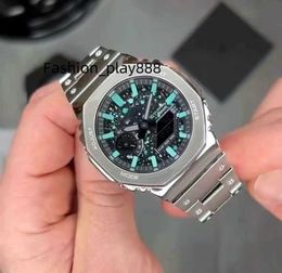 Mens Sports Digital Quartz 2100 Watch Iced Out Watch Alloy LED dial World Time full-featured oak collection