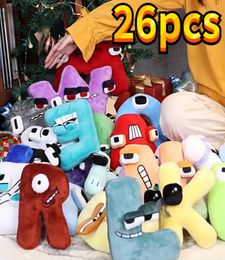 Plush Dolls 13pcsset English Letters Alphabet Lore Plush Anime Doll Kawaii Stuffed Toys Kids Enlightenment Montessori Christmas G7285840