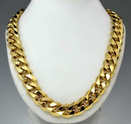 210g Heavy Men039s 18k gold filled Solid Cuban Curb Chain necklace N276 60CM1502652