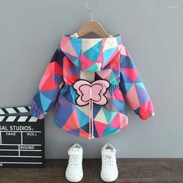 Jackets Kids Girls Spring Autumn Long 2024 Fashion Baby Butterfly Appliques Coats Casual Outerwear For 1-6Y
