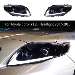 For Toyota Corolla LED Headlight 07-10 Front Lamp DRL Daytime Running Lights Streamer Turn Signal Headlights Assembly Auto Parts