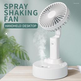 Decorative Figurines Portable Desktop Fan Dual-use Spray Humidification Air Conditioning Automatic Head Shaking Mini Electric