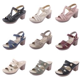 GAI Sandals Women Slippers metal button Sandal Women black pink blue Elastic Beach Shoes String Bead GAI GAI