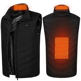 Women's Vests Unisex Heating Men Women Solid Stand-Up Collar Usb 2 Area Heated Vest Zip Up Third Gear Temperature Thermal Jacket