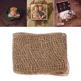 Blankets Chunky Burlap Baby Pose Auxiliary Po Shooting Blanket Jute Posing Net Layer Decor