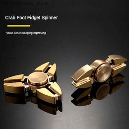 Novelty Games Fidget Spinner Crab Leg Trident Precision Adult Rescue Fidget Metal Toy Pressure Relief Portable Trend Game Boy Creative Gift Q240418