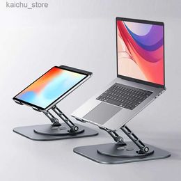 Other Computer Components Folding laptop stand Aluminium 360 rotating laptop stand 9.7-17.3 inch laptop tablet stand Y240418