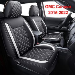 Seat Covers Full Set Durable Waterproof Leather for Pickup Truck Fit for GMC Canyon 2015-2022 Diamond Pattern