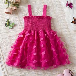 Girl's Dresses 12M 24M Butterfly Baby Dresses for Summer Clothes 2024 New Suspender Casual Toddler Dress Birthday Party Kids Dress for Girls