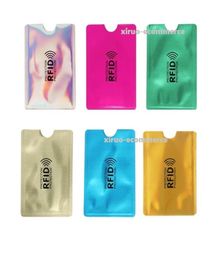 Metal Color Portable Anti RFID sleeves Credit Card Holder Bank ID Card Cover Holder Identity Protector Case Business Card Protecto2670479