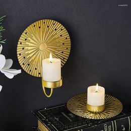 Candle Holders Home Supplies Decoration Golden Wrought Iron Candlestick Romantic Scented Holder Ornaments Wall Decor Furnishings Crafts