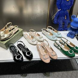 Designer luxury dress slingbacks sandal ballet espadrilles ballerinas sandals ladies party wedding high-end single women slipper size 35-40