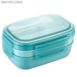 Bento Boxes Adult Stackable Bento Lunch Box 3 Layers Leak-Proof All-In-1 Bento Box Lunchbox With Utensil Sauce Dressing Containers Durable L49